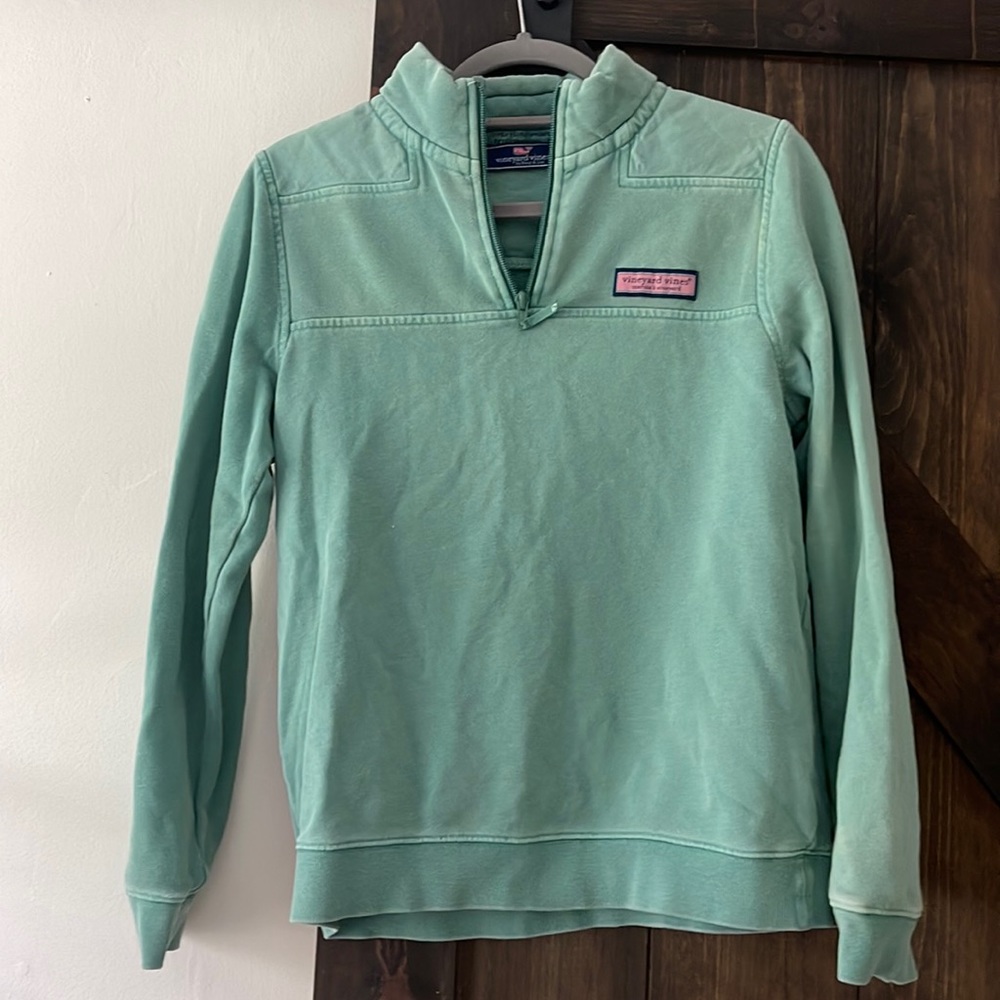 A rustic vineyard vines quarter zip with collar